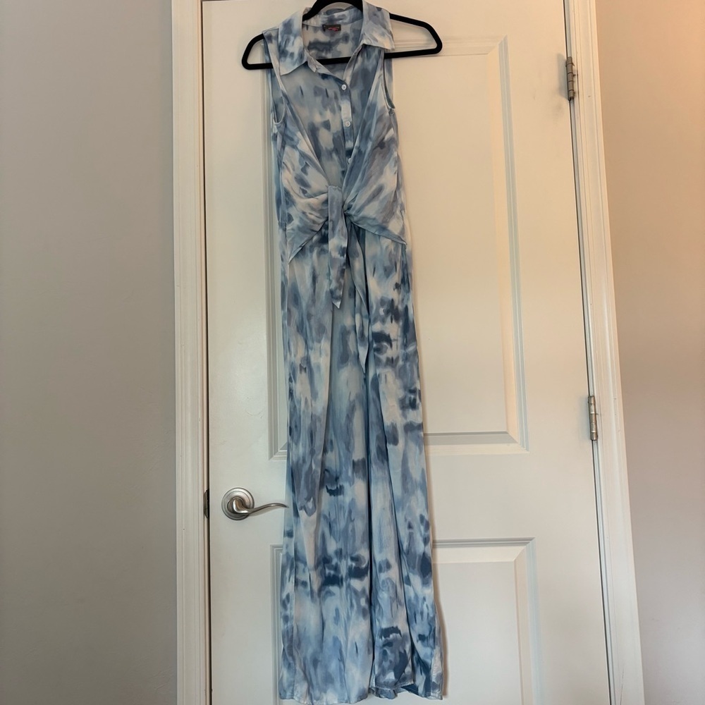 Vince Camino Women’s Blue Tie-Dye Sleeveless Jumpsuit